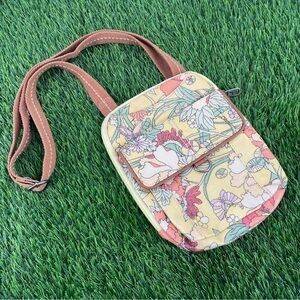 SAKROOTS meadow sunlight floral vinyl pastel multicolored crossbody purse bag